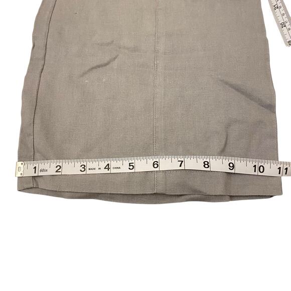 Women's Kenar 100% Linen Wide Leg Size Large Light Gray Pants Neutral Quiet Lux - Picture 11 of 14